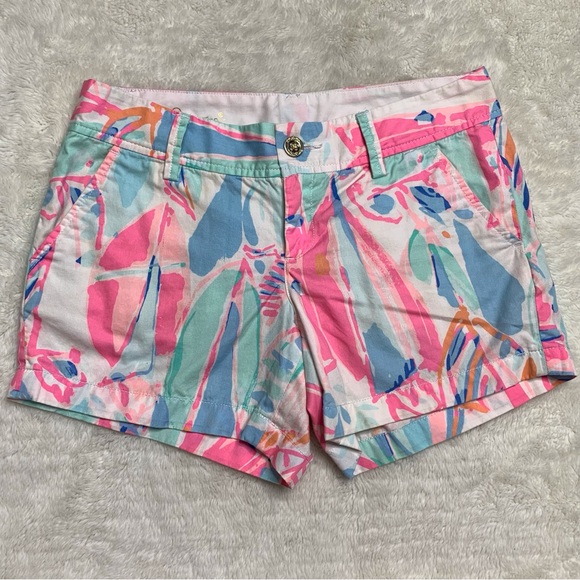 Lilly Pulitzer 19277 Women's Pink White The Callahan Short in Out of the Sea 4 - Picture 2 of 12